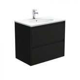 Fienza 750mm Rotondo Top With Amato Cabinet Wall Hung - Satin Black